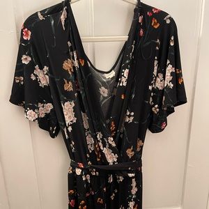 Black floral jumpsuit